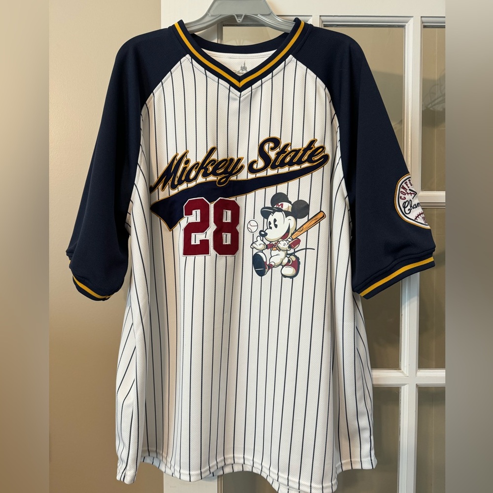 Mickey Mouse Baseball Jersey Disney Parks Size XXL Mickey State 1928 Conference
